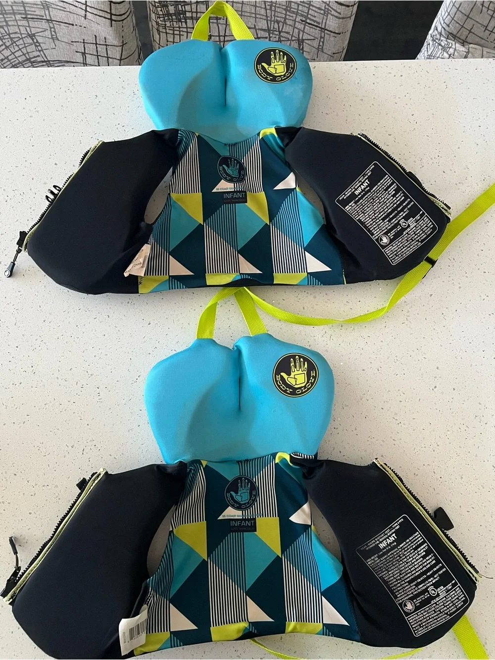 Two Infant Body Glove Lifejackets